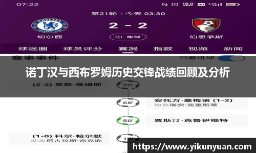诺丁汉与西布罗姆历史交锋战绩回顾及分析